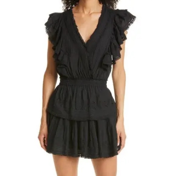 LOVESHACKFANCY GWEN MINI DRESS SIZE XS BLACK - Picture 5 of 12